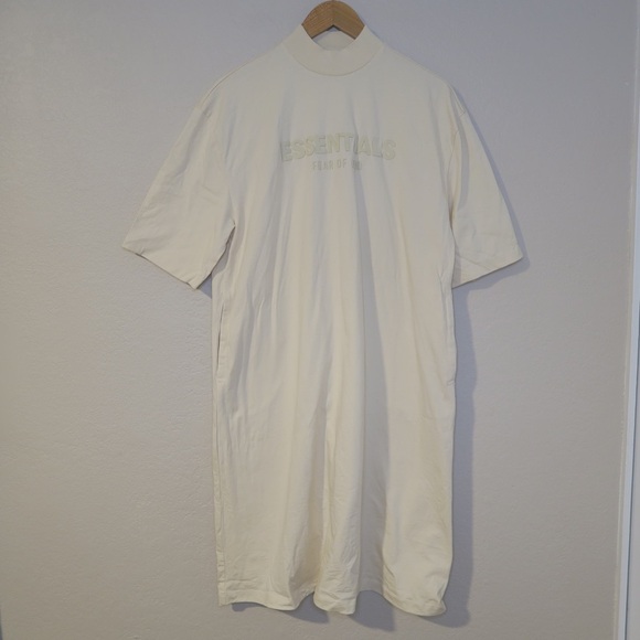 Essentials Fear Of God T-Shirt Dress High Neck Short Sleeve Lounge Small - Picture 2 of 12
